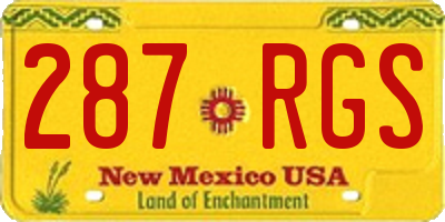 NM license plate 287RGS