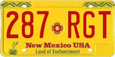 NM license plate 287RGT