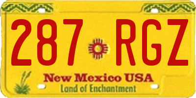 NM license plate 287RGZ