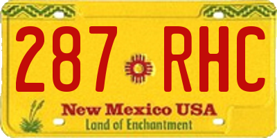 NM license plate 287RHC