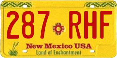 NM license plate 287RHF