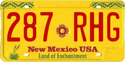 NM license plate 287RHG
