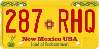 NM license plate 287RHQ