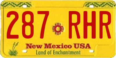 NM license plate 287RHR