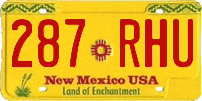 NM license plate 287RHU