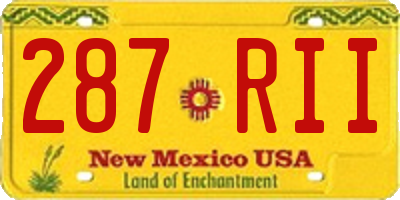 NM license plate 287RII