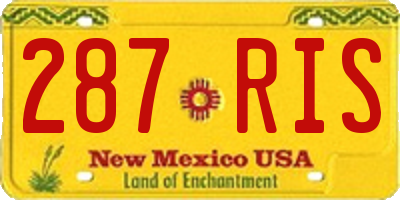 NM license plate 287RIS
