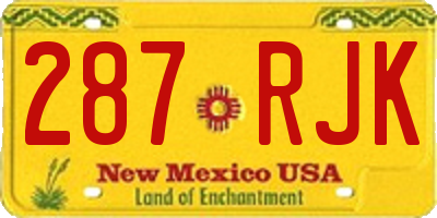 NM license plate 287RJK