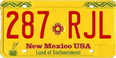NM license plate 287RJL