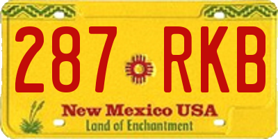 NM license plate 287RKB