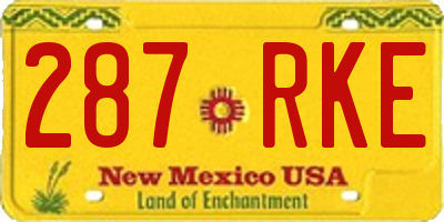 NM license plate 287RKE
