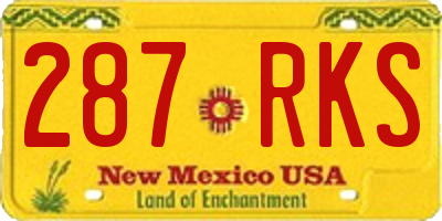 NM license plate 287RKS