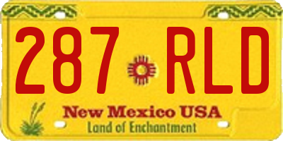 NM license plate 287RLD