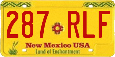 NM license plate 287RLF