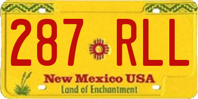 NM license plate 287RLL