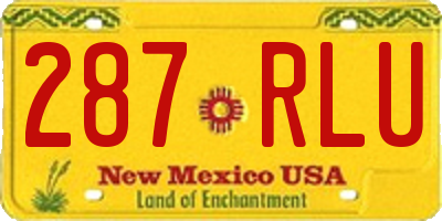 NM license plate 287RLU