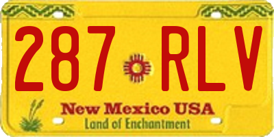 NM license plate 287RLV