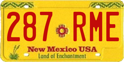 NM license plate 287RME