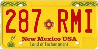NM license plate 287RMI