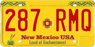 NM license plate 287RMQ