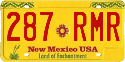 NM license plate 287RMR
