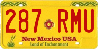 NM license plate 287RMU
