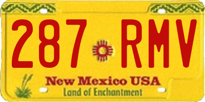 NM license plate 287RMV