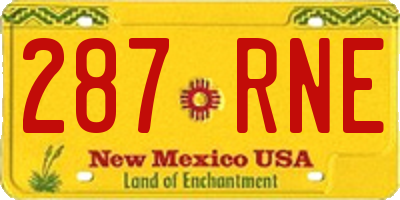 NM license plate 287RNE