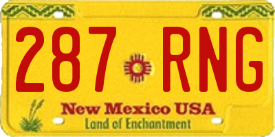 NM license plate 287RNG