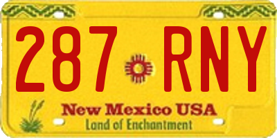 NM license plate 287RNY