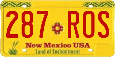 NM license plate 287ROS