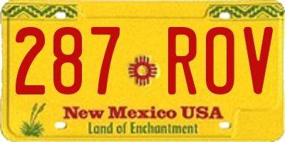 NM license plate 287ROV