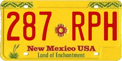 NM license plate 287RPH