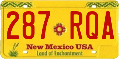 NM license plate 287RQA