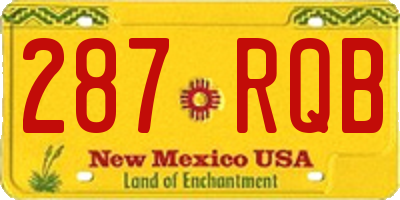 NM license plate 287RQB