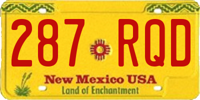 NM license plate 287RQD