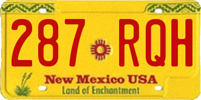 NM license plate 287RQH