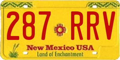NM license plate 287RRV