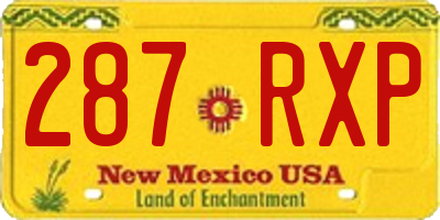 NM license plate 287RXP