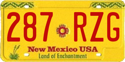 NM license plate 287RZG