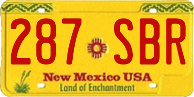 NM license plate 287SBR