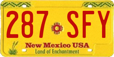 NM license plate 287SFY