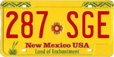 NM license plate 287SGE