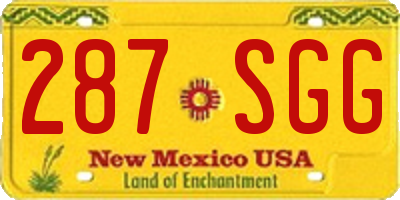 NM license plate 287SGG