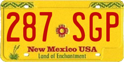 NM license plate 287SGP