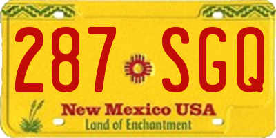 NM license plate 287SGQ