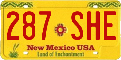 NM license plate 287SHE