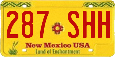 NM license plate 287SHH