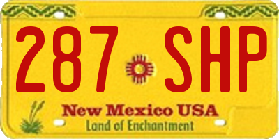 NM license plate 287SHP