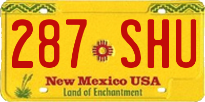 NM license plate 287SHU